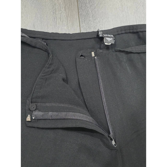 EILEEN FISHER Crêpe Straight Cropped Pants Black Large A003770 - Picture 7 of 8